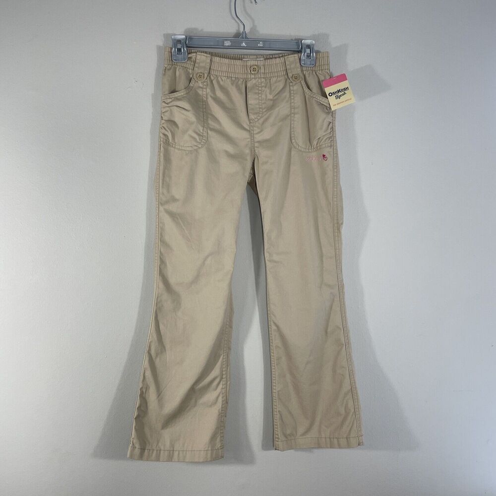 Oshkosh B'gosh Girls Size 10 Pull On Pants Elastic Waist Embroidered Logo Heart